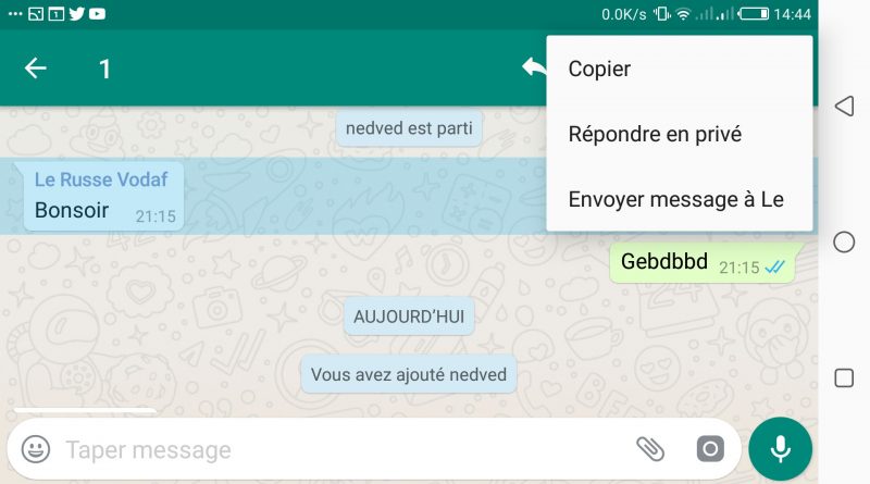 comment envoyer un message dans un groupe whatsapp