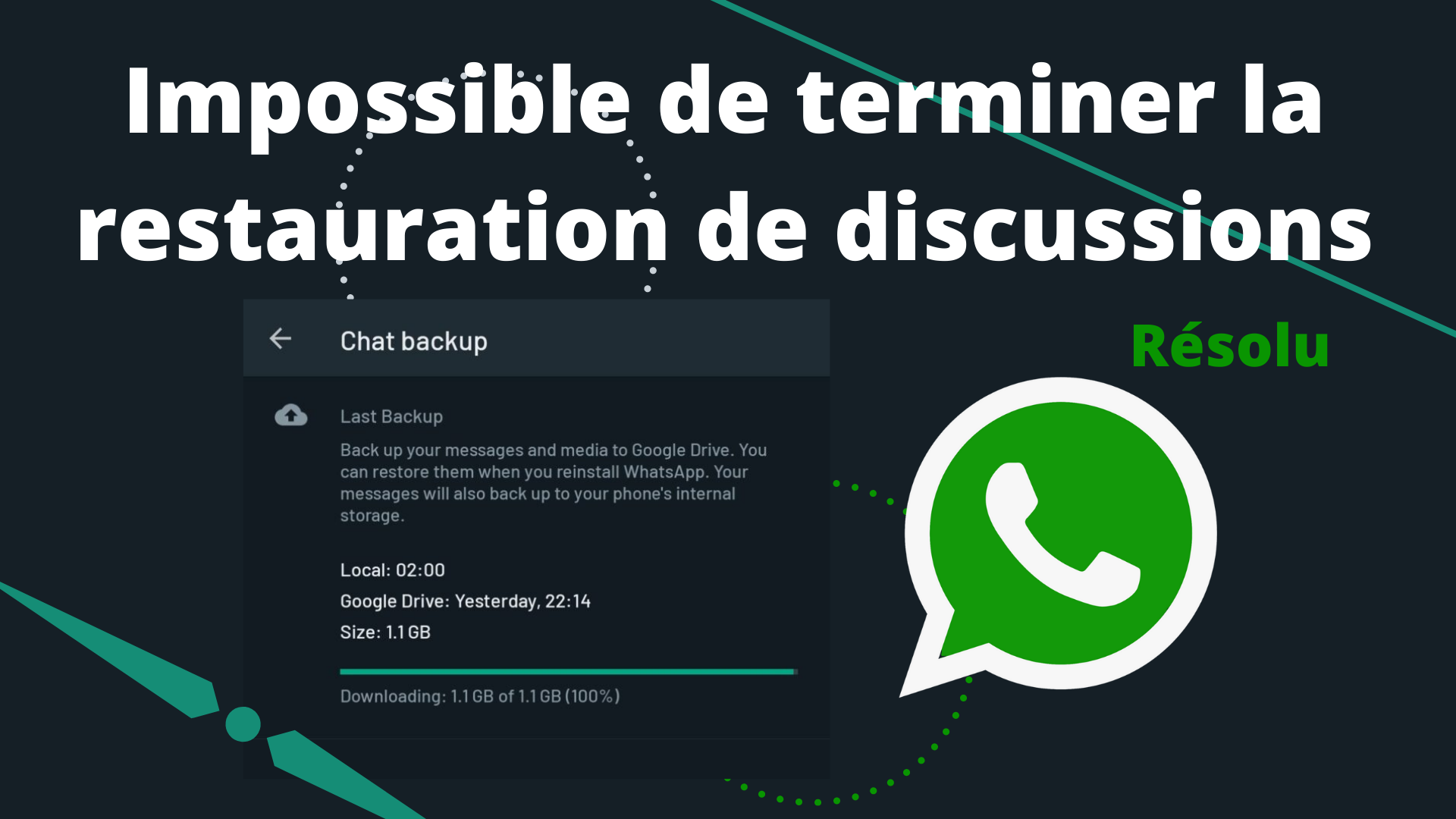 impossible de restaurer les discussions whatsapp solution