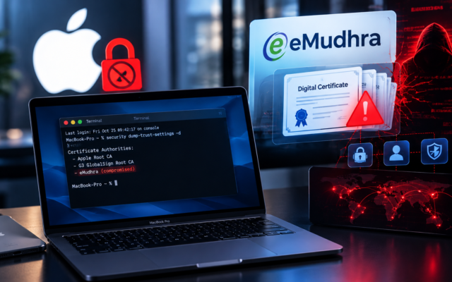 Certificats eMudhra compromis : Apple bloque, mais le Terminal du Mac reste exposé