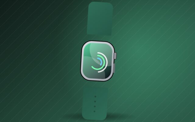 Illustration d'une montre connectée pour la fiche de l'Apple Watch Series 12