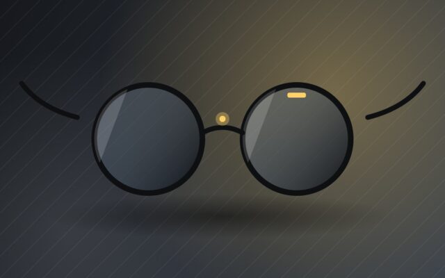 Illustration de lunettes connectées rondes pour la fiche des Brilliant Labs Halo