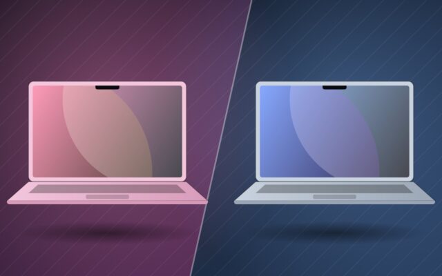 Illustrazione del confronto MacBook Neo vs MacBook Air M5, due portatili aperti