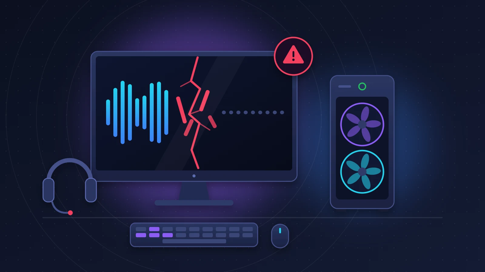 PC de jeu dont l'écran affiche une onde sonore brisée après une mise à jour Windows