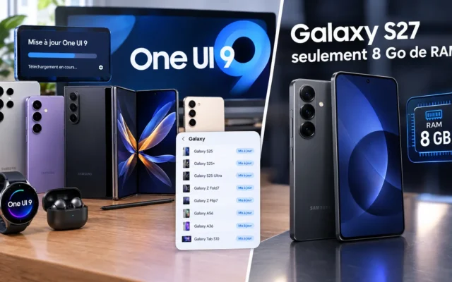 One UI 9 : la liste des Galaxy mis à jour, et la rumeur d&rsquo;un Galaxy S27 limité à 8 Go de RAM