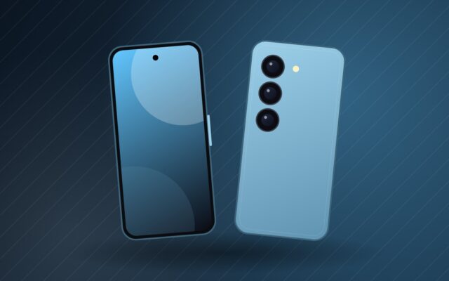 Illustration of a compact high-end smartphone for our Galaxy S26 specs page
