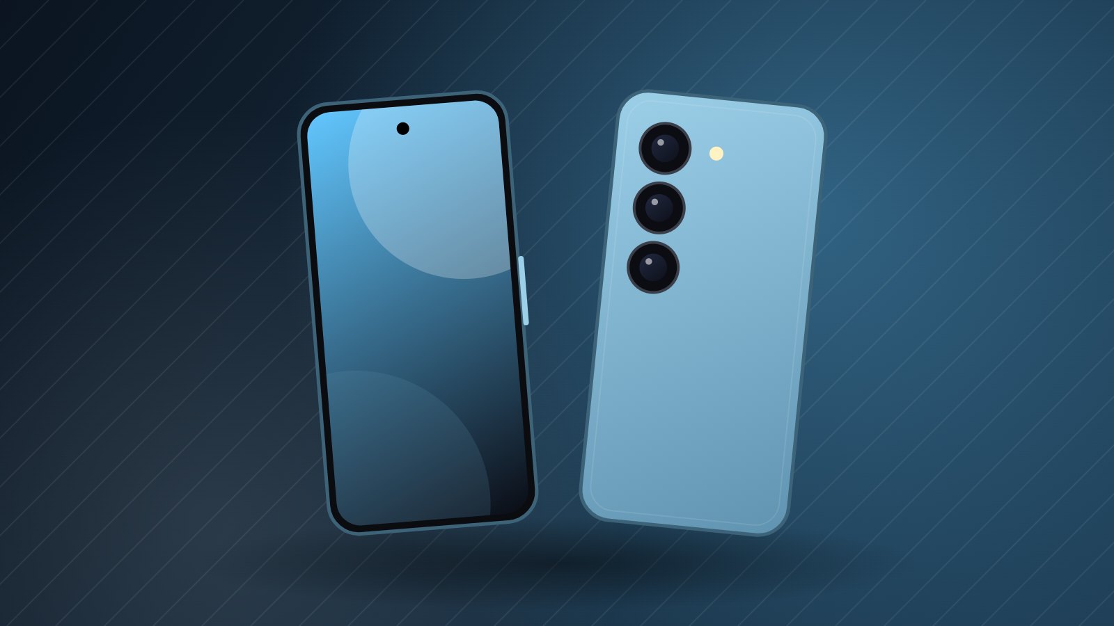 Illustration d'un smartphone compact haut de gamme pour la fiche du Galaxy S26