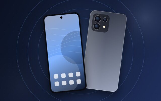 Illustrazione di uno smartphone compatto per la scheda tecnica di Honor Magic 9