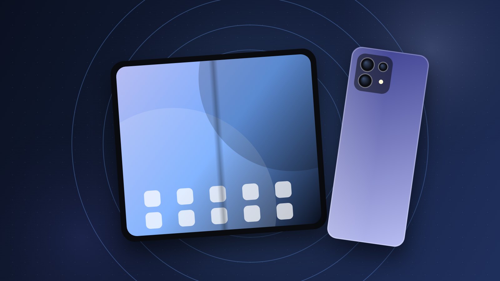 Illustration d'un smartphone pliable ouvert pour la fiche du Honor Magic V6