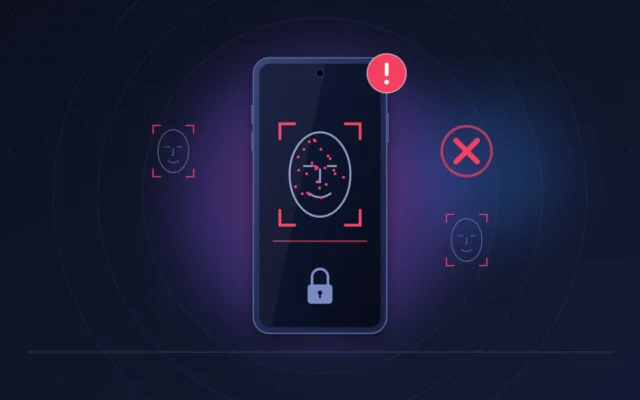 iPhone 18 Pro dont la reconnaissance faciale échoue, gabarit de visage et points de détection rouges