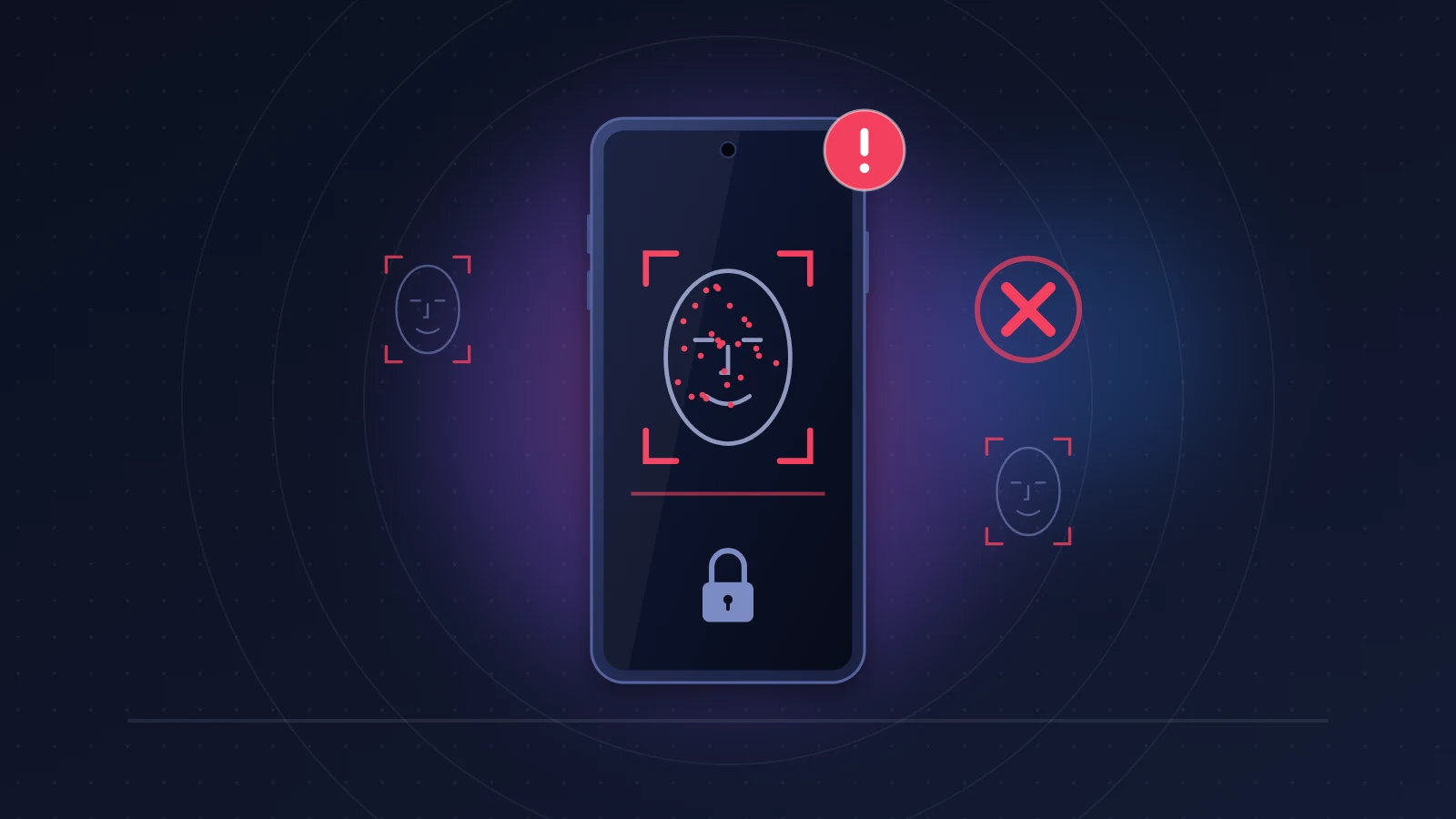 iPhone 18 Pro dont la reconnaissance faciale échoue, gabarit de visage et points de détection rouges