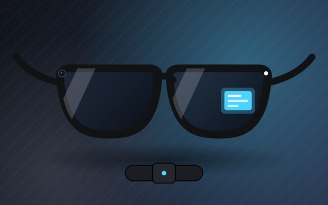Illustration of smart glasses with a screen for the Meta Ray-Ban Display guide