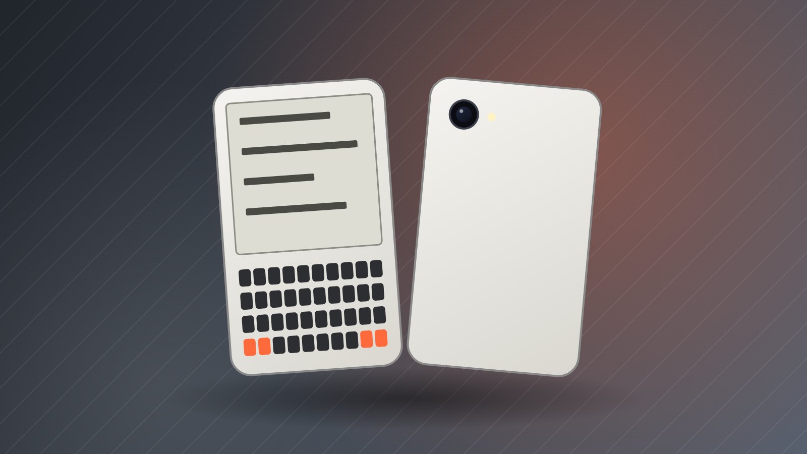 Illustration of an e-ink phone with a keyboard for our Minimal Phone guide