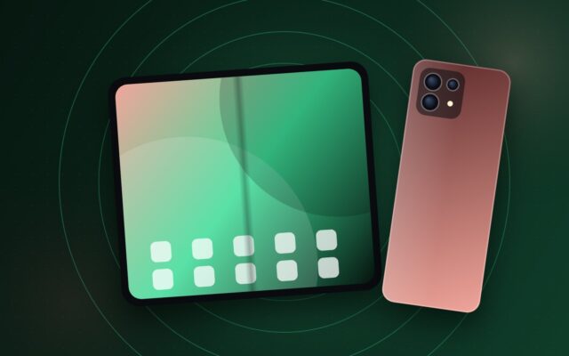 Illustration d'un smartphone pliable ouvert pour la fiche de l'Oppo Find N6