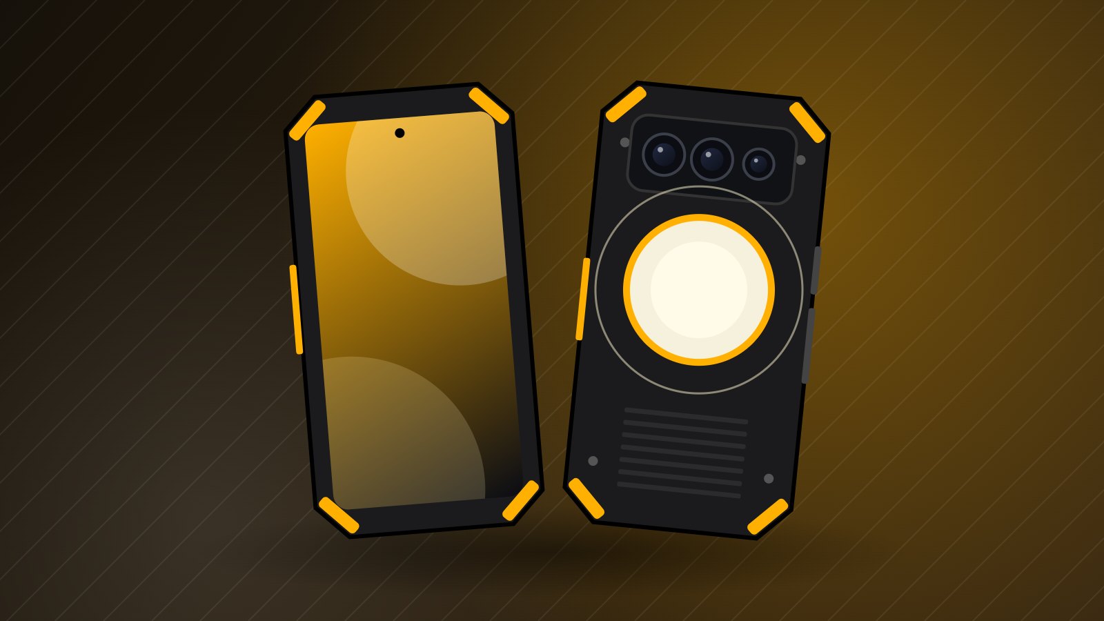 Illustration d'un téléphone durci avec lampe pour la fiche de l'Oukitel WP500 Ultra