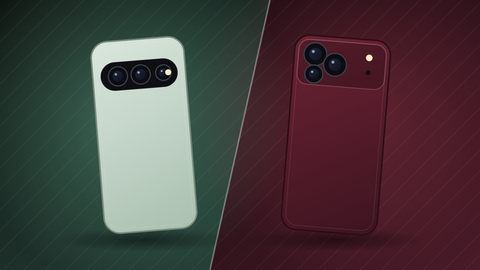 Two smartphones illustrating the Pixel 11 Pro vs iPhone 18 Pro comparison