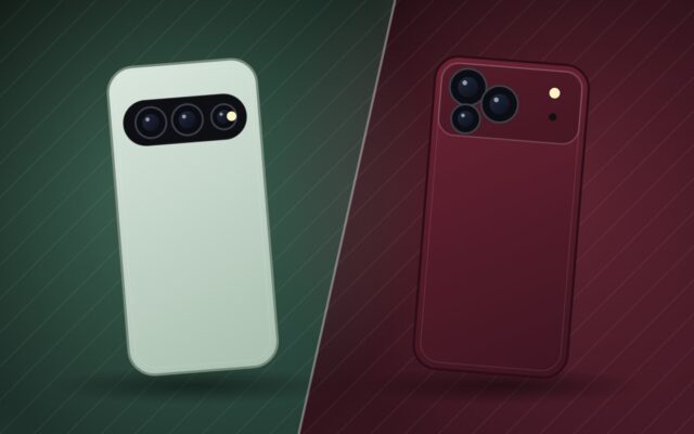 Due smartphone che illustrano il confronto Pixel 11 Pro vs iPhone 18 Pro