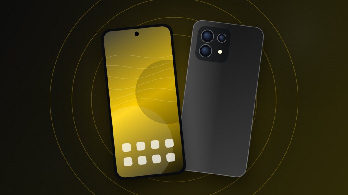 Illustration d'un grand smartphone noir pour la fiche du Poco F9 Ultra