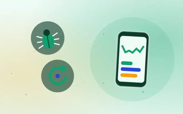 Smartphone showing an app bug, with a circular restart arrow