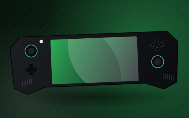 Illustrazione di una console portatile PC per la scheda della ROG Xbox Ally X