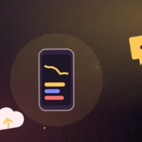 Smartphone avec une bulle de discussion et un nuage de sauvegarde figé sur un sablier