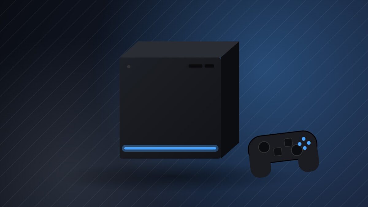 Illustration of a cube-shaped living-room mini PC for our Steam Machine specs page